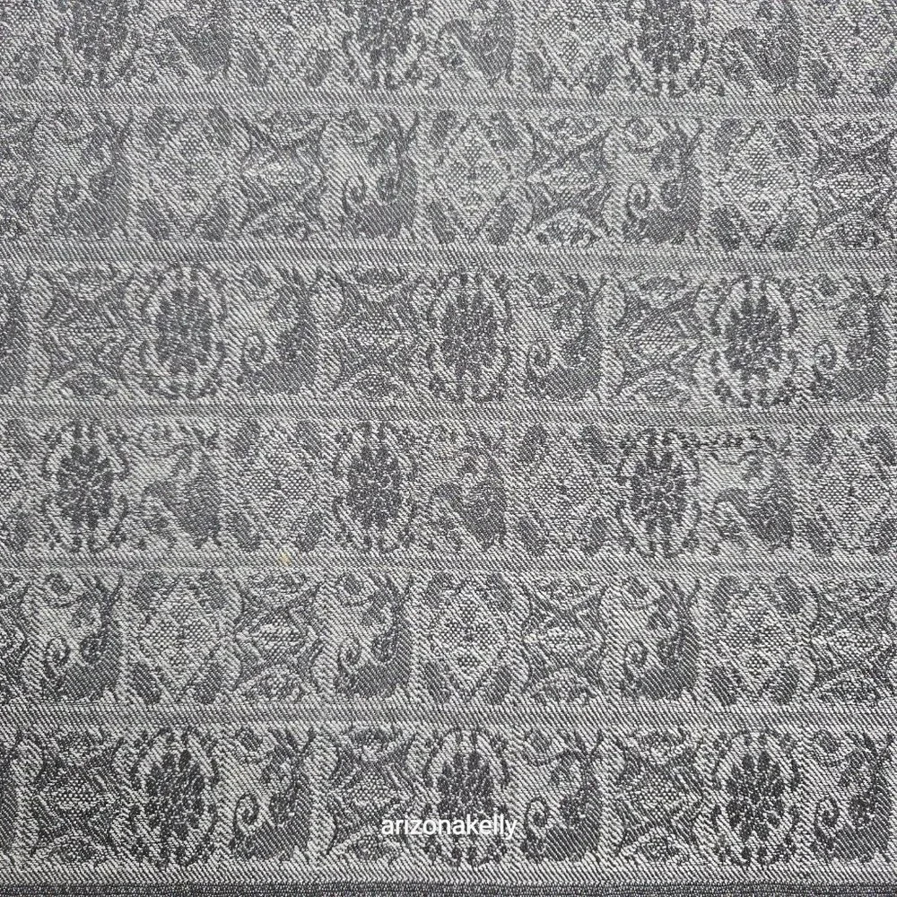 Talbots Wool Scarf Wrap Jacquard Lightweight Black & Grey - Picture 9 of 12